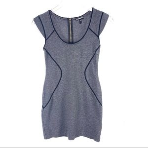EXPRESS Grey Bodycon Dress Exposed Full Zip Back